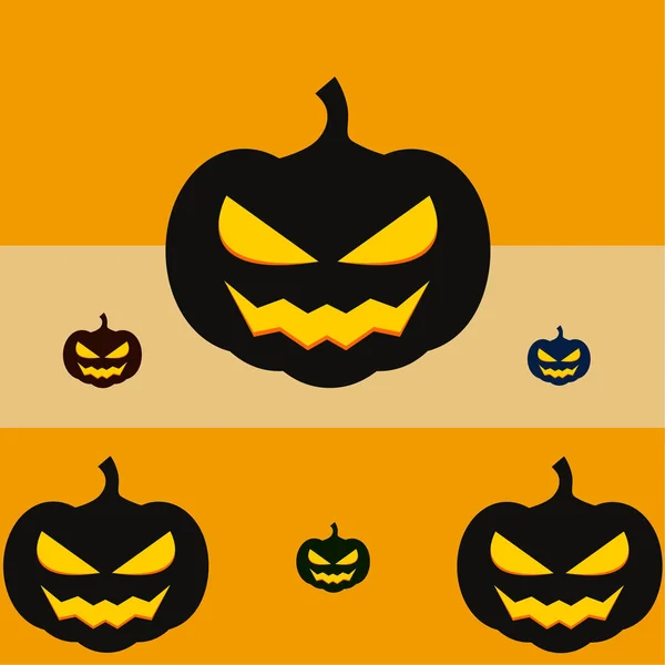Calabazas Halloween Ilustración Vector Fondo — Vector de stock