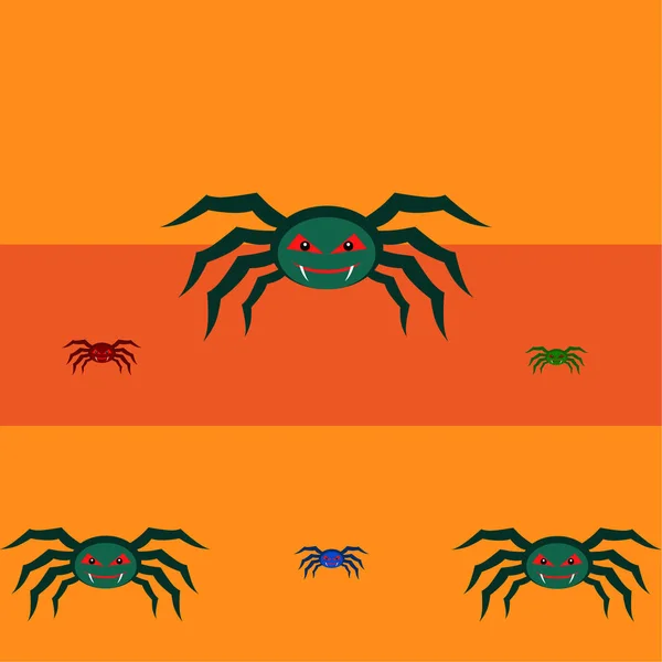 Halloween Illustratie Vector Achtergrond Met Spinnen — Stockvector