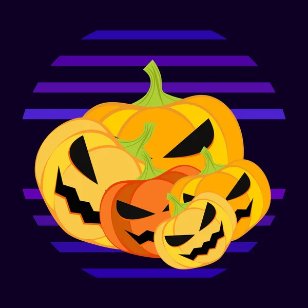 Fond Halloween Avec Citrouilles Illustration Vectorielle — Image vectorielle