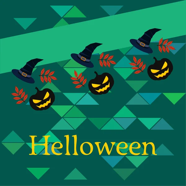 Halloween Herbst Kürbisse Und Gefallene Blätter Vektor Hintergrund — Stockvektor