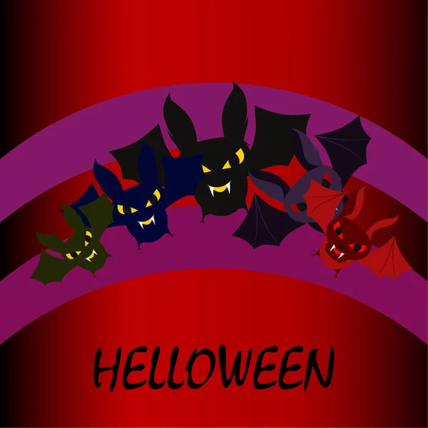 Chauves Souris Halloween Poster Halloween Vecteur — Image vectorielle