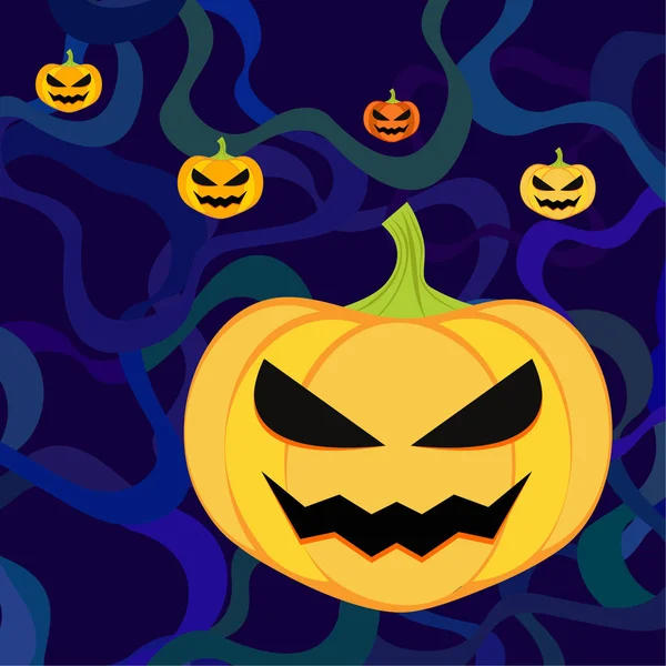 Halloween Citrouilles Fond Illustration Vectorielle — Image vectorielle