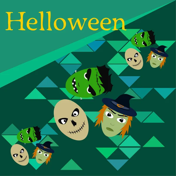 Halloween Outono Fundo Com Crânios Ilustração Vetorial — Vetor de Stock