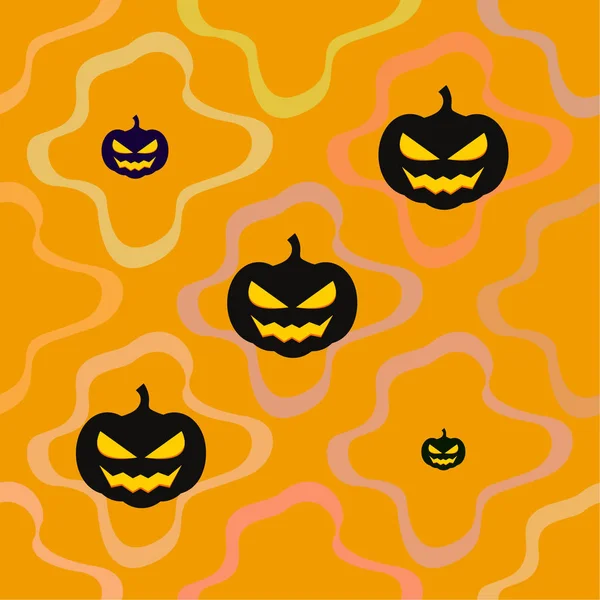 Halloween Pompoenen Illustratie Vector Achtergrond — Stockvector