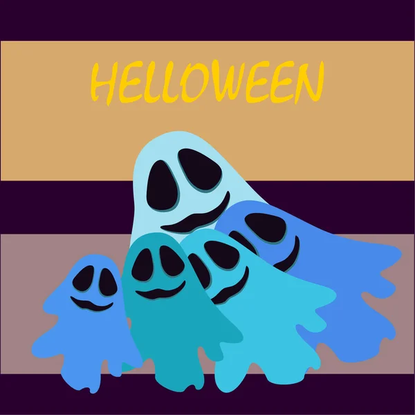 Halloween Fantasmas Ilustración Vector Fondo — Vector de stock