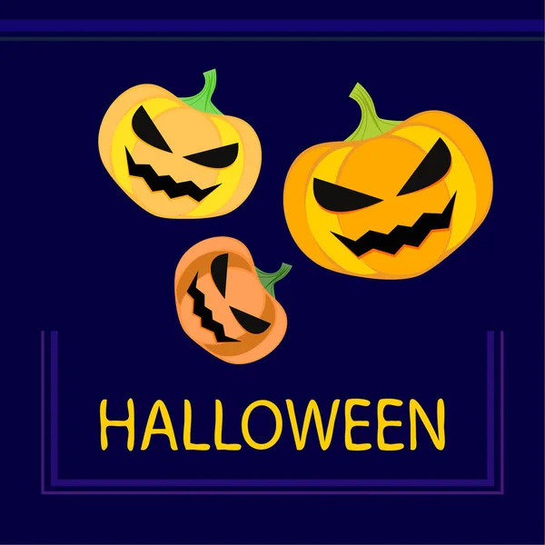 Halloween Lantaarns Pompoenen Achtergrond Vector Illustratie — Stockvector