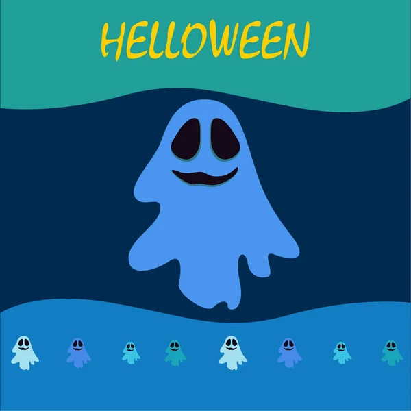 Fond Vectoriel Halloween Avec Fantômes Illustration — Image vectorielle