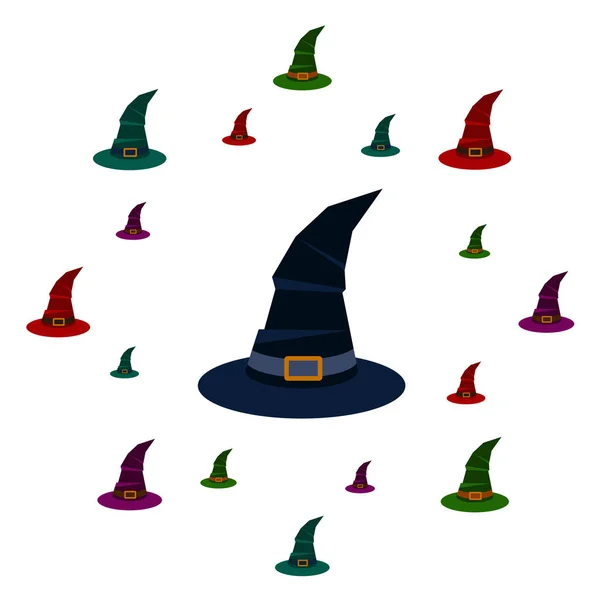 Halloween Background Witch Hats Halloween Card — Stock Vector