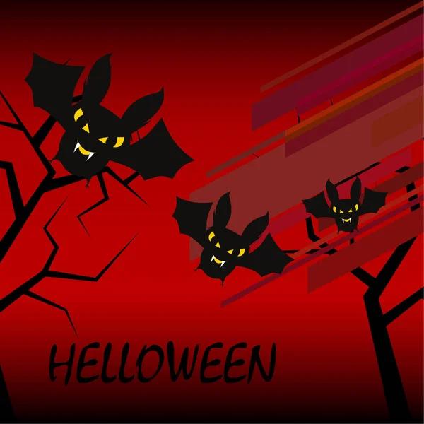Halloween Netopýři Pozadí Halloween Karta Vektorové Ilustrace — Stockový vektor