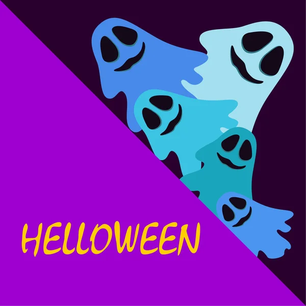 Halloween Geest Nacht Illustratie Vector Achtergrond — Stockvector