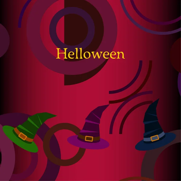 Halloween Achtergrond Met Heks Hoeden Halloween Kaart — Stockvector
