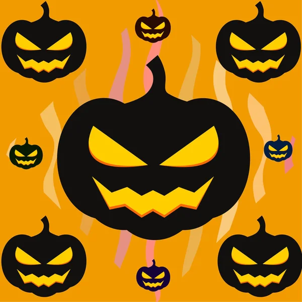 Halloween Citrouilles Illustration Vectoriel Fond — Image vectorielle