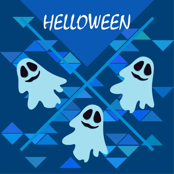 Halloween Achtergrond Met Spoken Vector Illustratie — Stockvector