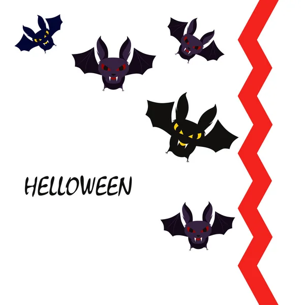 Fondo Murciélagos Halloween Tarjeta Halloween Ilustración Vectorial — Archivo Imágenes Vectoriales