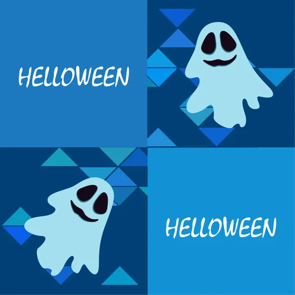 Halloween Achtergrond Met Spoken Vector Illustratie — Stockvector