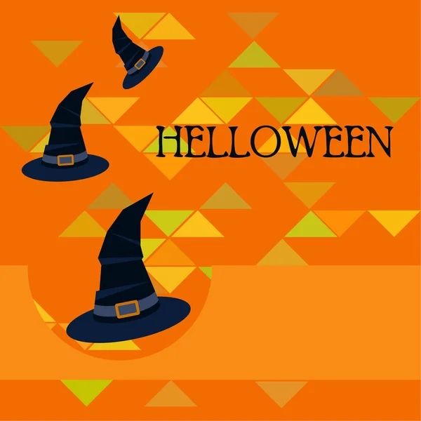 Wiedźmy Halloween Kapelusze Noc Tło Wektor — Wektor stockowy