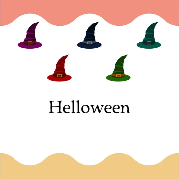 Fond Vectoriel Halloween Avec Chapeaux Sorcière — Image vectorielle