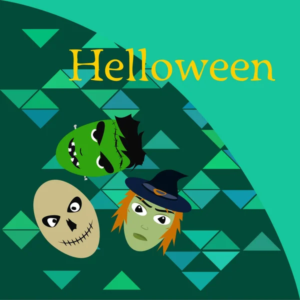 Fondo Otoño Halloween Con Cráneos Ilustración Vectorial — Vector de stock