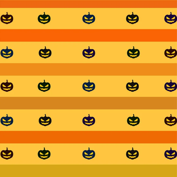 Citrouilles Halloween Lanternes Sur Fond Orange — Image vectorielle