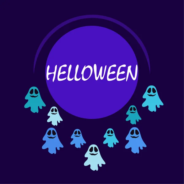 Halloween Fantasmas Ilustração Fundo Vetorial —  Vetores de Stock