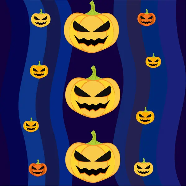 Sfondo Zucche Halloween Illustrazione Vettoriale — Vettoriale Stock