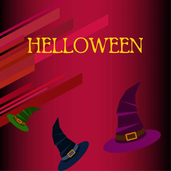 Halloween Fond Avec Chapeaux Sorcière Carte Halloween — Image vectorielle