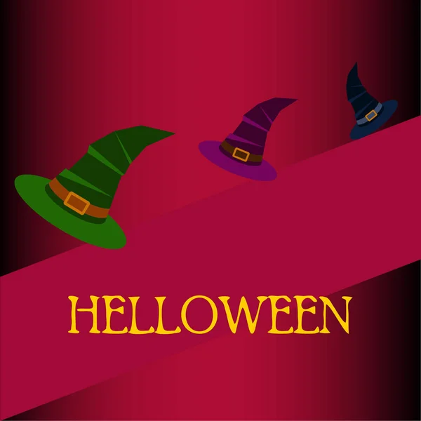 Sfondo Halloween Con Cappelli Strega Carta Halloween — Vettoriale Stock