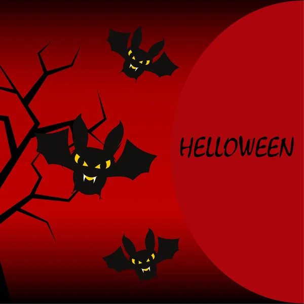 Pipistrelli Halloween Sfondo Biglietto Halloween Illustrazione Vettoriale — Vettoriale Stock