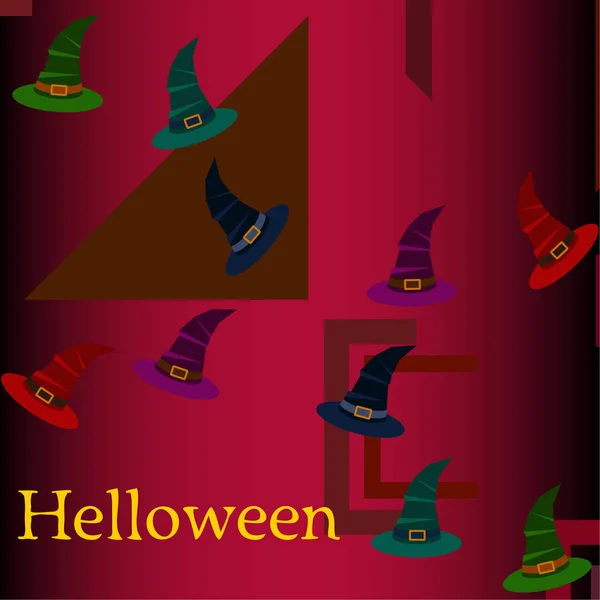 Halloween Sombreros Brujas Vector Fondo — Archivo Imágenes Vectoriales