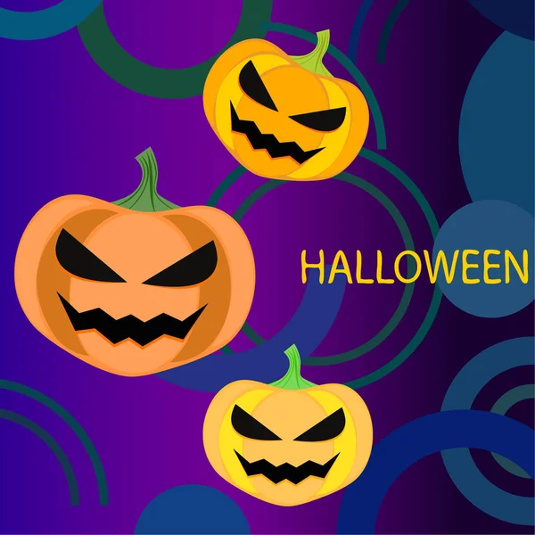 Sfondo Zucche Halloween Illustrazione Vettoriale — Vettoriale Stock