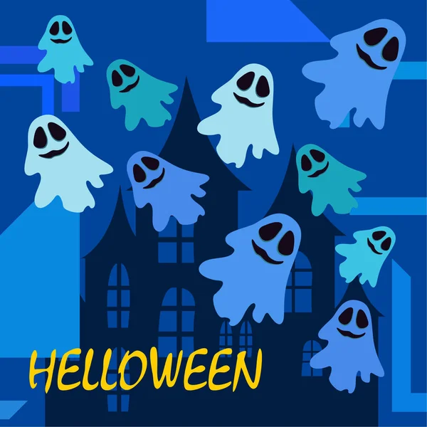 ハロウィーンの幽霊図 ベクトルの背景 — ストックベクタ
