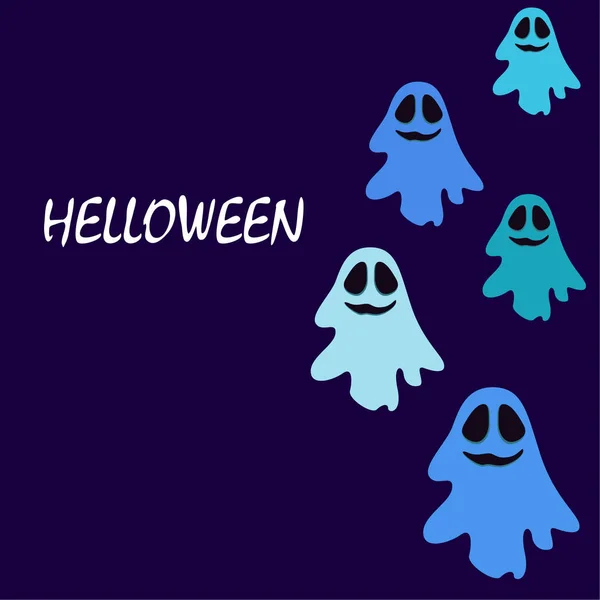 Halloween Geesten Illustratie Vector Achtergrond — Stockvector