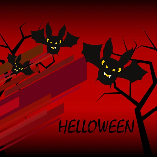 Fondo Murciélagos Halloween Tarjeta Halloween Ilustración Vectorial — Vector de stock