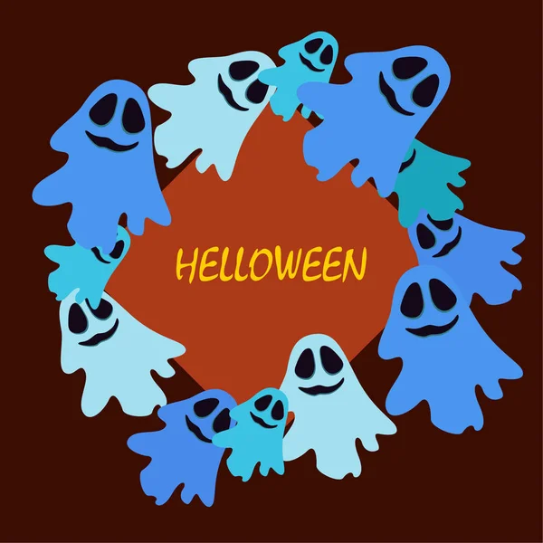 Halloween Szellemek Illusztráció Vektor Háttér — Stock Vector