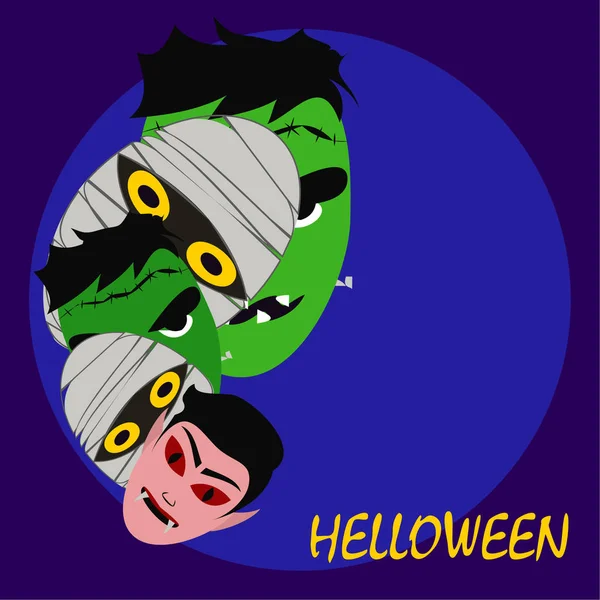 Halloween Pozadí Monstry Vektorové Ilustrace — Stockový vektor
