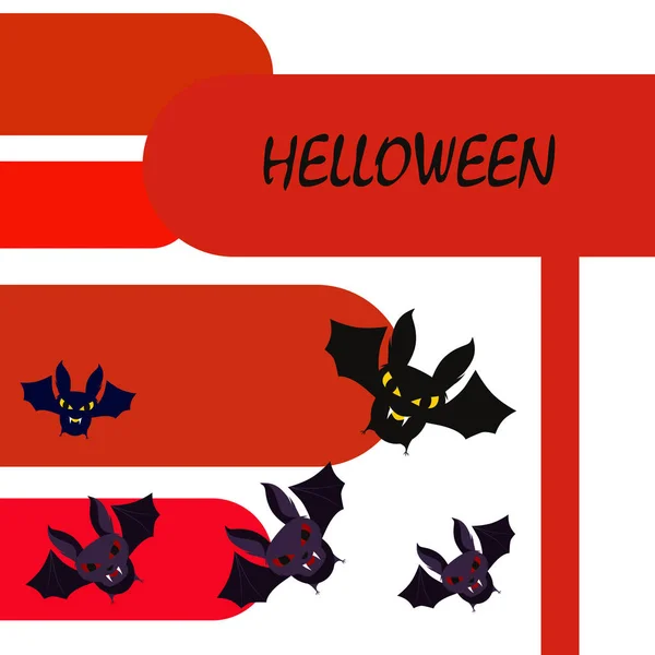Fundo Morcegos Halloween Cartaz Halloween Ilustração Vetorial — Vetor de Stock