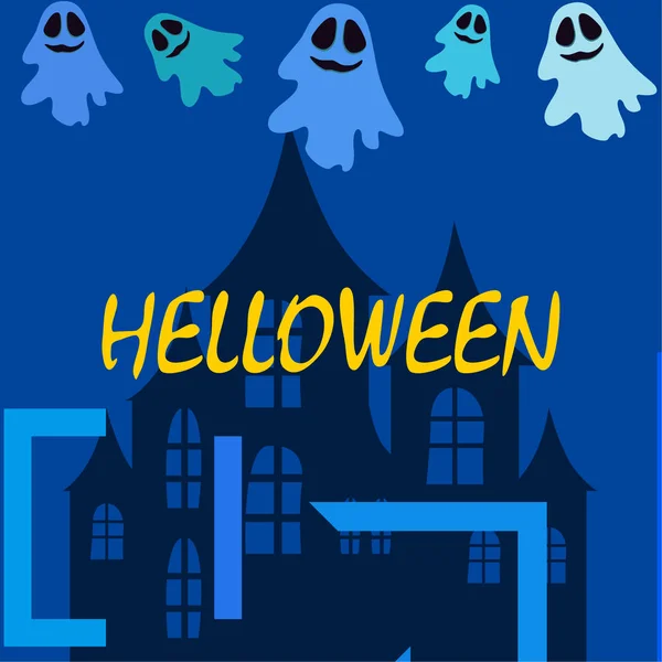 Halloween Geesten Nacht Illustratie Vector Achtergrond — Stockvector