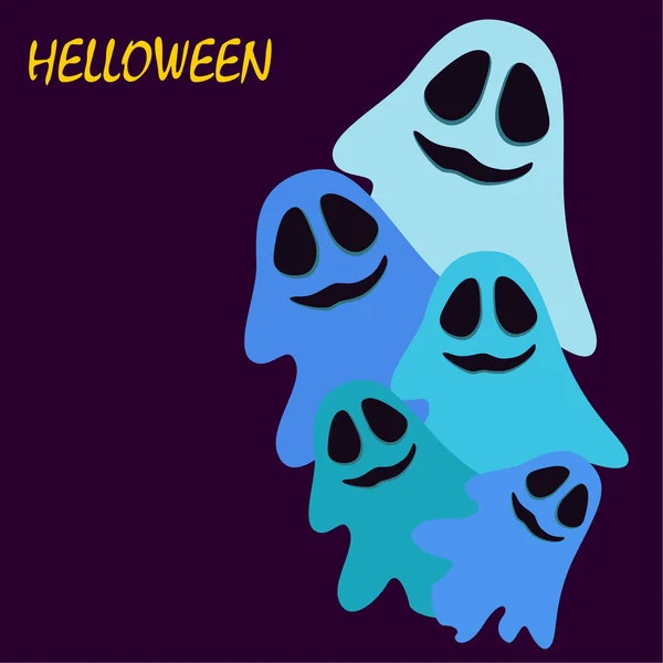 Halloween Spöken Illustration Vector Bakgrund — Stock vektor