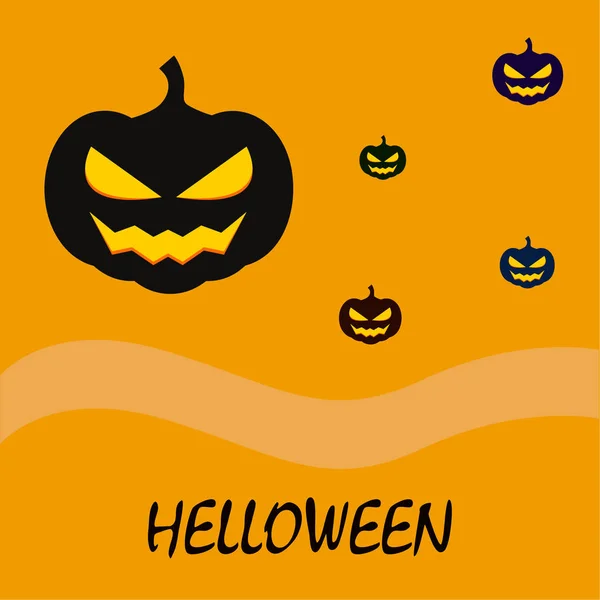 Halloween Pumpor Illustration Vektorbakgrund — Stock vektor