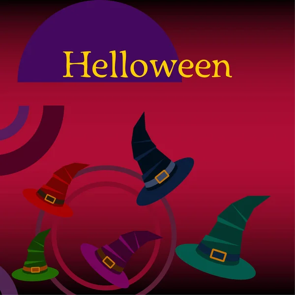 Halloween Heks Hoeden Vector Achtergrond — Stockvector