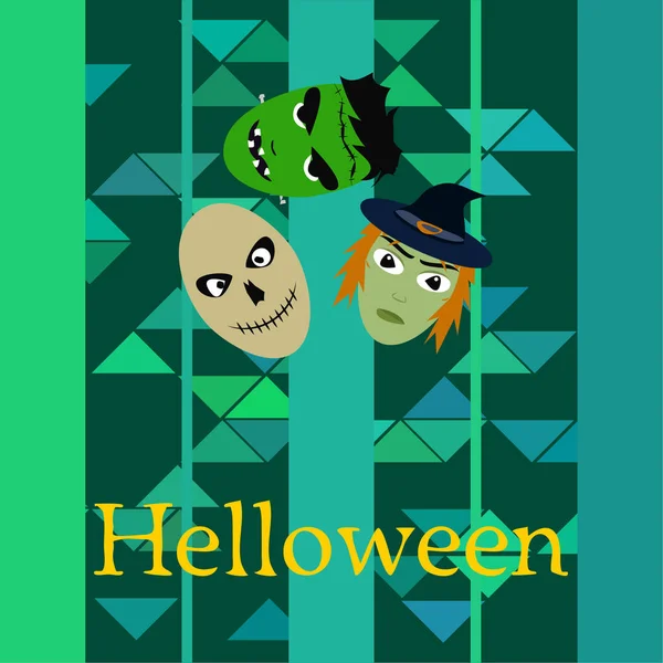 Fondo Otoño Halloween Con Cráneos Ilustración Vectorial — Vector de stock