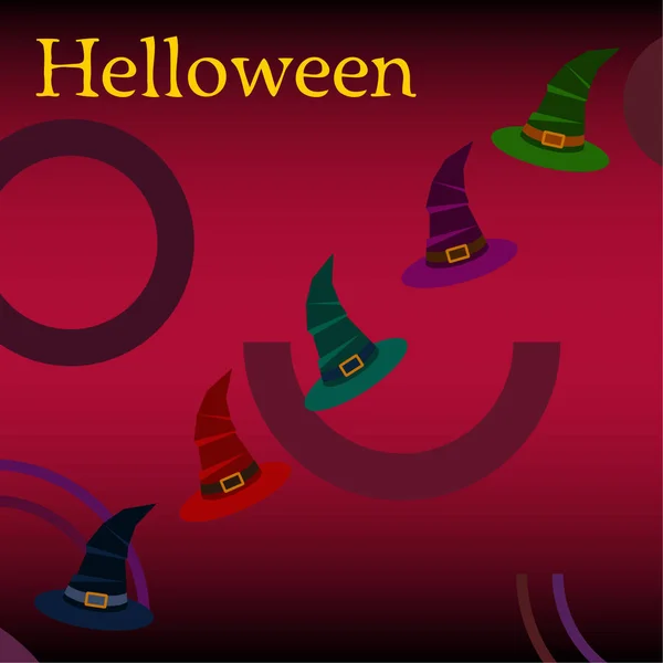 Halloween Heks Hoeden Vector Achtergrond — Stockvector