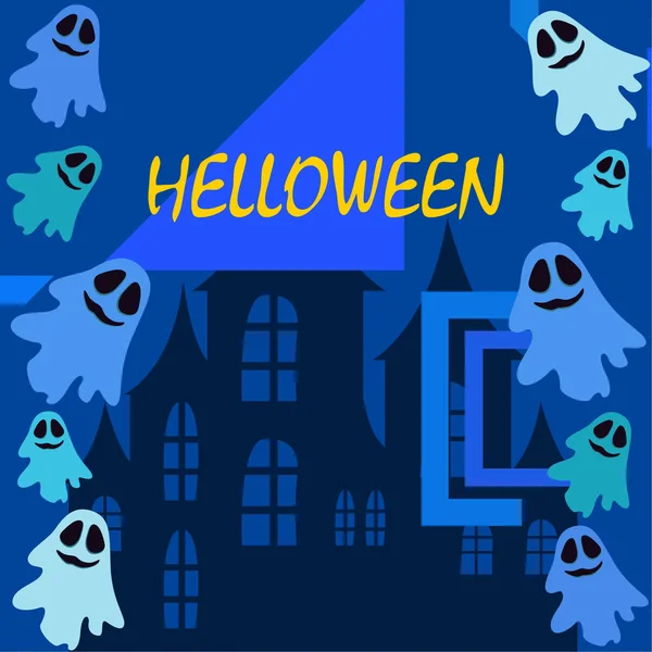 Halloween Geister Nacht Illustration Vektor Hintergrund — Stockvektor