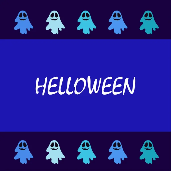 Halloween Fantasmas Ilustração Fundo Vetorial —  Vetores de Stock