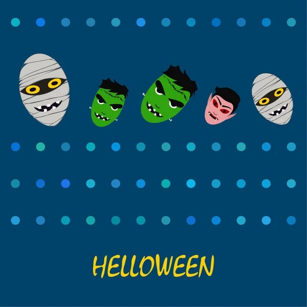 Halloween Fond Avec Des Monstres Illustration Vectorielle — Image vectorielle