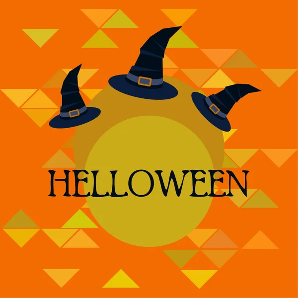 Halloween Sombreros Brujas Noche Vector Fondo — Archivo Imágenes Vectoriales