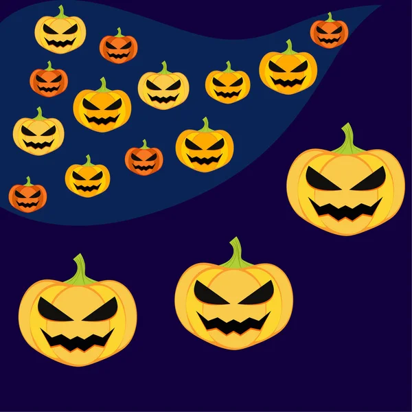 Fondo Calabazas Halloween Ilustración Vectorial — Vector de stock