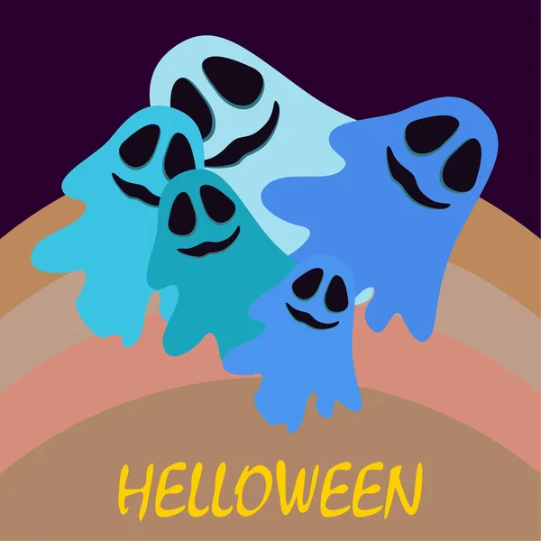 Хэллоуин Дух Ночь Иллюстрации Векторный Фон — стоковый вектор
