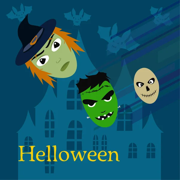 Halloween Herbst Totenköpfe Vektor Illustration — Stockvektor