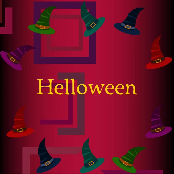 Halloween Hexenhüte Vektor Hintergrund — Stockvektor